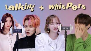 kpop idols doing asmr (talking + whispering)