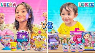 LEIKA VS LEXIE BORONG MAINAN DI KIDS STATION  CHALLENGE BELANJA MAINAN VIRAL SATU WARNA