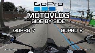 GoPro Hero 7 vs. GoPro Hero 8 - MotoVlogging Side by Side Comparison