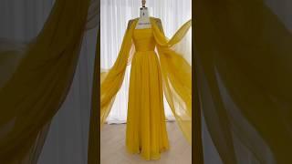 Making a corset cape sleeves crystals long gold dress #sewing #prom #eveninggown #fashion #dress