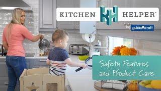 Guidecraft Kitchen Helper Toddler Learning Tower Safety Features and Care