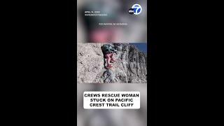 Woman holds a death grip on IE cliff before dramatic rescue