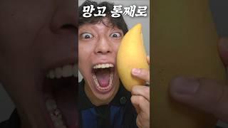 망고를 통째로 먹는 영상