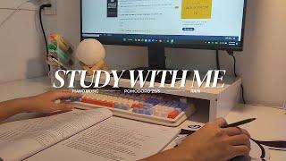 1-HOUR ️ Study With Me • Rain sounds| Piano music | Pomodoro 25-5