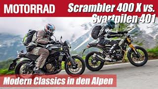 Triumph Scrambler 400 X vs. Husqvarna Svartpilen 401 | Modern Classics - Alpen Masters 2024