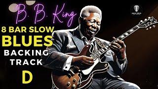 B.B. King 8 Bar Slow Blues backing track in D | BPM 66