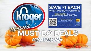 *3 FREEBIES* Kroger UPDATED (Again) Must Do Deals for 10/2-10/8 | Mega Sale & MORE!