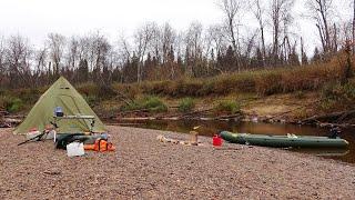 Осеннее путешествие по северным рекам ч2. Один в глухой тайге. Жизнь в лесу. Одиночный поход - сплав