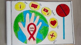 Aids awareness poster drawing / World aids day drawing / HIV awareness poster / Aids day drawing