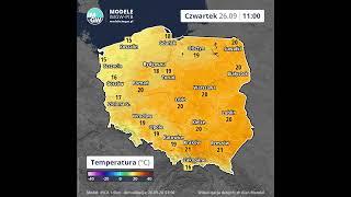 Czwartek 26.09.2024 #prognoza temperatury powietrza na 8 godzin Model INCA #imgw #shorts