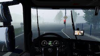 Driving a Scania S540 in Heavy Rain ASMR Driving [ETS2 1.40]