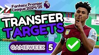 GW5 TRANSFER TARGETS | Watkins Isak Fantasy Premier League Tips 2024/25