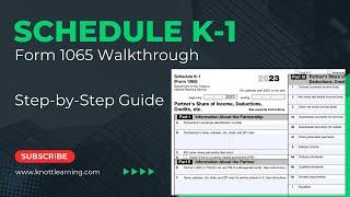 2023 IRS Form 1065 Schedule K-1 Walkthrough