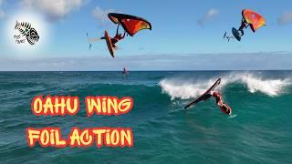 Wing Foiling in the waves on Oahu's South Shore with the Blue Planet crew