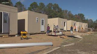 Building shelters for Hurricane Helene victims