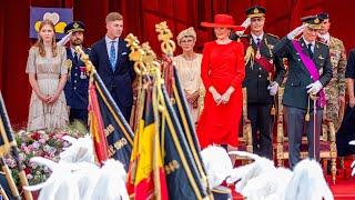 Belgian Royals attend military parade at National day 2023