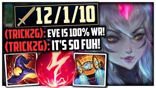 "That Evelynn is 100% Win Rate THIS IS DISGUSTING!" Trick2G Reacting to my Eve | League of Legends