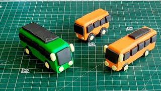 AMAZING miniature bus making with polymer clay /how to make bus with clay