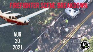 Piper PA-24 Comanche Crashes near Wadesboro, NC.  Firefighter Scene Breakdown