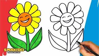 How to Draw a Flower For Kids and Beginners | Easy Flower Drawing