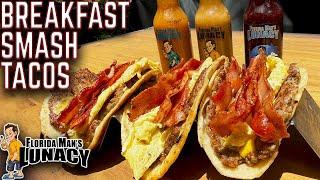 WE HAVE THE NEXT VIRAL COOK! BREAKFAST SMASH BURGER TACOS ON THE GRIDDLE FEAT. FLORIDA MAN'S LUNACY!