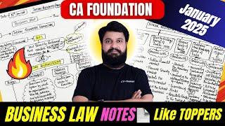 Business Law Notes Like Topper I How to Make Best Notes I CA Foundation Business Law Class for Jan25