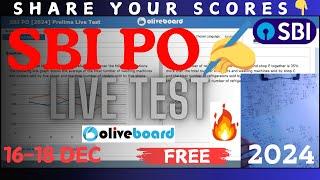 Oliveboard SBI PO Live Mock Test️| 18-19 DEC | Share Scores| #oliveboard #sbipo