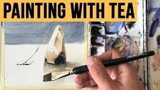 I Painted a TEA BAG Using TEA!! (and watercolor... ) | Still Life Painting - Easy