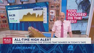 Jim Cramer looks at today's high flying stocks