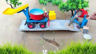 diy tractor mini bridge construction machine | mini farming video