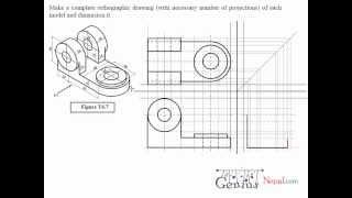 Engineering Drawing Tutorials / Orthographic Drawing solution. (T 6.7)