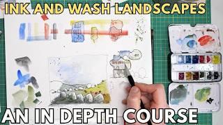 Ink and Watercolor Landscapes - An In Depth Course