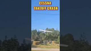 Cessna pilot attempting a takeoff, but ending up crashing into the woods #shorts #aviation