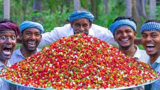 TUTTI FRUTTI | Colourful Papaya Candy with Ice Cream | Papaya Harvesting and Cooking in Village