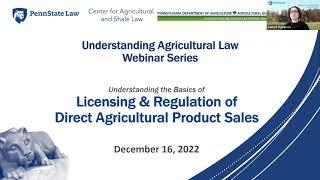 Understanding the Basics of Licensing & Regulation of Direct Agricultural Product Sales