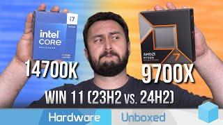 Intel 24H2 Test: Ryzen 7 9700X vs. Core i7-14700K, 42 Game Benchmark