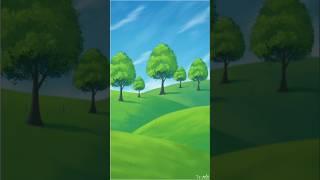 simple digital landscape illustration | ibispaintx #shorts #shortsfeed #digitalart #ibispaintx