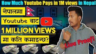 How Much I Earned From 1 Million Views in Nepal|Earn Money Online in Nepal|1 Million Views Earnings