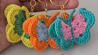 How to Crochet a Beautiful Butterfly Keychain  Easy Crochet Tutorial