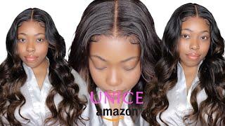 THIN HD LACE CLOSURE CHESTNUT BROWN LOOSE WAVE GLUELESS WIG | UNICE HAIR AMAZON