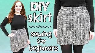 How to Make a Skirt for Beginners with Any Fabric! | Easy Sewing Projects for Beginners | DIY Skirt