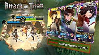 ALL NEW ATTACK ON TITAN SKINS IN ONE TEAM!! (RAXIE + LETUZAWA + ITADORI) = coolest team ever!!