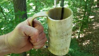 Making a Primitive Cow Horn Mug (Simple Viking Mug) - 2 Min Projects