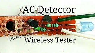 Make none contact AC line voltage tester/detector, or Wireless AC voltage detector circuit diagram.