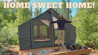 Constructing a Temporary Shelter - Off Grid in Alaska ┃EP4┃Home Sweet Home!