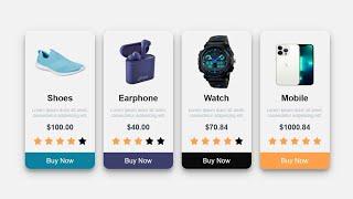 Responsive Product Cards design with HTML and CSS
