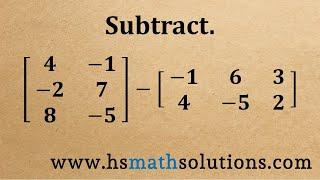 Matrix Subtraction - Undefined (Example)