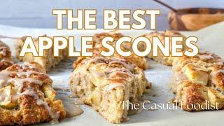 Apple Scones with Maple Cinnamon Glaze  - The Best Recipe for Apple Scones!