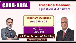 BRBL Unit-  25    -  Revision - Question & Answers  by Vinayak sir #ilb375 | 02  Dec  09:00 PM