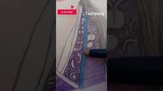 BTS V Hwarang  colourfulllll drawing#bts Kim taehyung drawing#short video# Jimin Life Crazy song